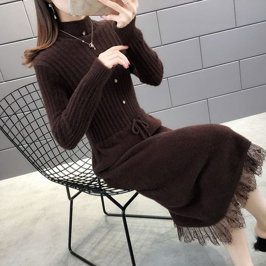 Suéter Largo de Felpa de Visón para Mujer - Vestido Abrigado Otoño Invierno - Image 4