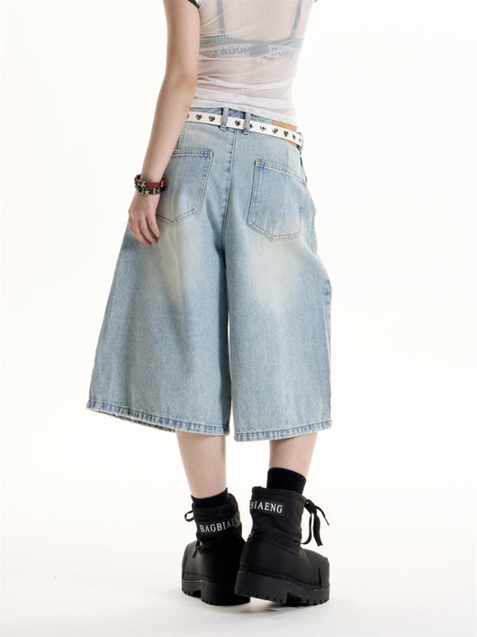 Jeans Cropped Lavados Estilo Hot Girl Retro Americano - Image 12