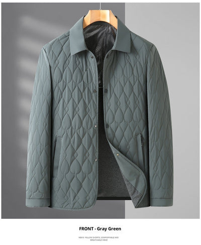 Chaqueta Acolchada de Negocios con Diseño Geométrico para Hombre - Image 28