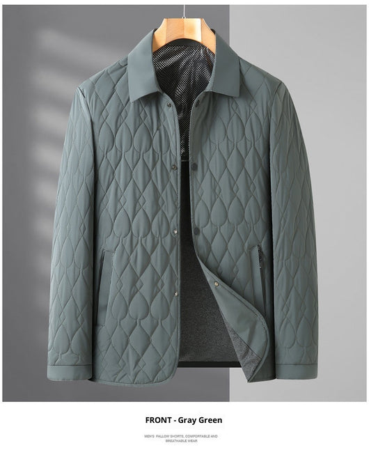 Chaqueta Acolchada de Negocios con Diseño Geométrico para Hombre - Image 28