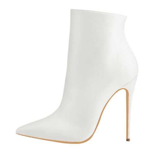 Botines de Tacón Alto Puntiagudo para Mujer - Estilo Europeo Tallas Grandes Negro y Blanco - Image 18