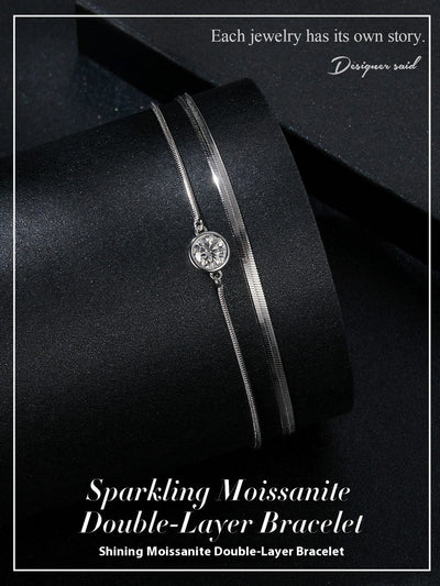 Pulsera de Moissanita Brillante Doble Capa 50 Puntos - Image 6
