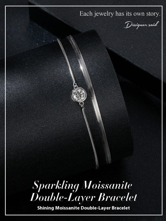 Pulsera de Moissanita Brillante Doble Capa 50 Puntos - Image 6