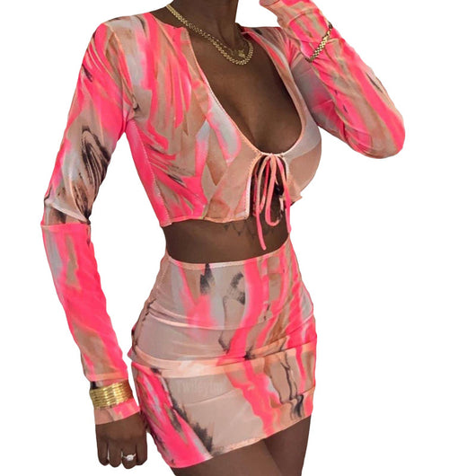 Camiseta Estampada Mesh para Mujer con Cintura Alta y Bolsa - Image 19