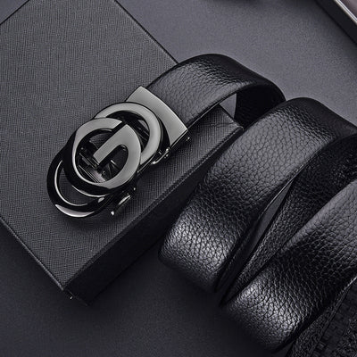 Cinturón de Cuero Genuino para Hombre con Diseño Calado - Image 3