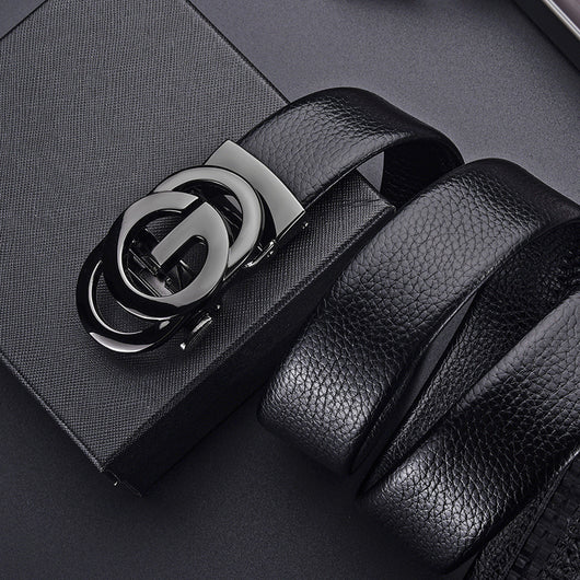 Cinturón de Cuero Genuino para Hombre con Diseño Calado - Image 3