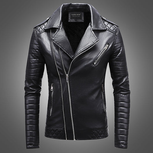 Chaqueta de Cuero para Hombre con Solapa Térmica de Forro Polar - Image 12