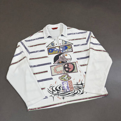 Sudadera Estampada a Rayas Falsa Dos Piezas - Look Trendy para Parejas, Hombres y Mujeres - Image 12