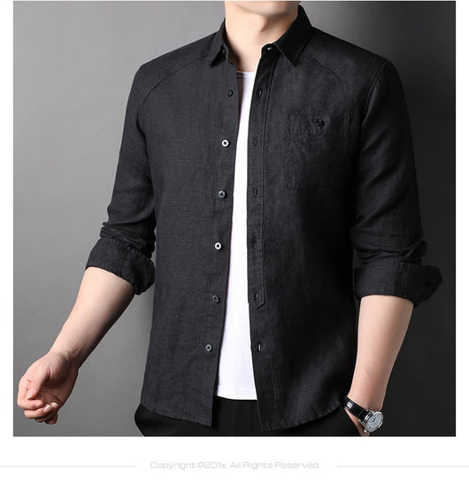 Cardigan de Lino Puro para Hombre - Manga Larga Primavera Verano - Image 19