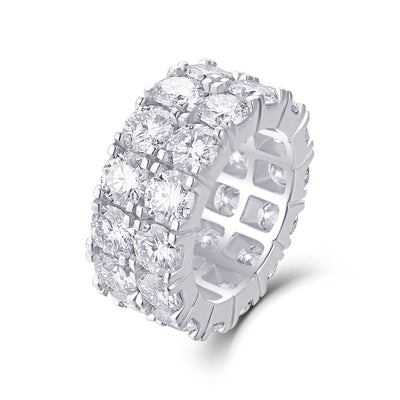 Juego de Anillos de Boda Moissanita Premium - Plata S925 Chapada en Platino con Certificación de Diamante - Image 9