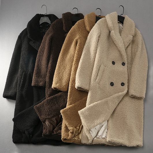 Abrigo Teddy Oversized Tipo Solapa Largo Suave Efecto Gamuza - Image 8