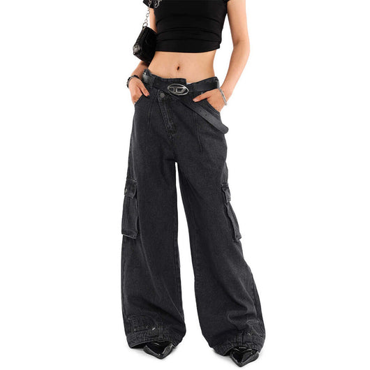 Jeans de Trabajo Oversize con Abertura Oblicua Retro Deconstruido - Image 11