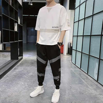 Conjunto Deportivo Juvenil de Dos Piezas con Camiseta Holgada de Manga Corta