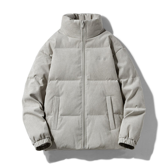 Chaqueta de Pluma Corta para Hombre con Bordado - Diseño Liso - Image 3