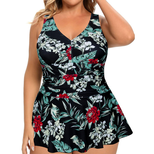 Traje de Baño Talla Grande Estampado sin Mangas para Mujer - Image 29