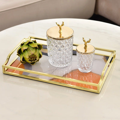 Mesita de Centro Rectangular con Almacenamiento y Bandeja Decorativa