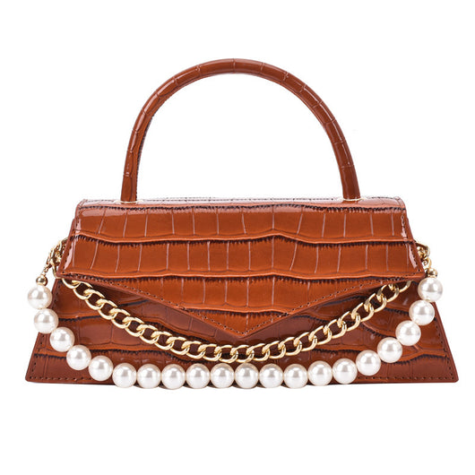 Bolso Cuadrado Pequeño con Patrón Retro y Perla, Bandolera de Moda - Image 23