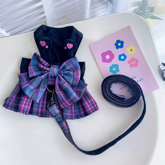 Falda para Perro Pequeño con Correa de Mano - Ropa Ligera Verano