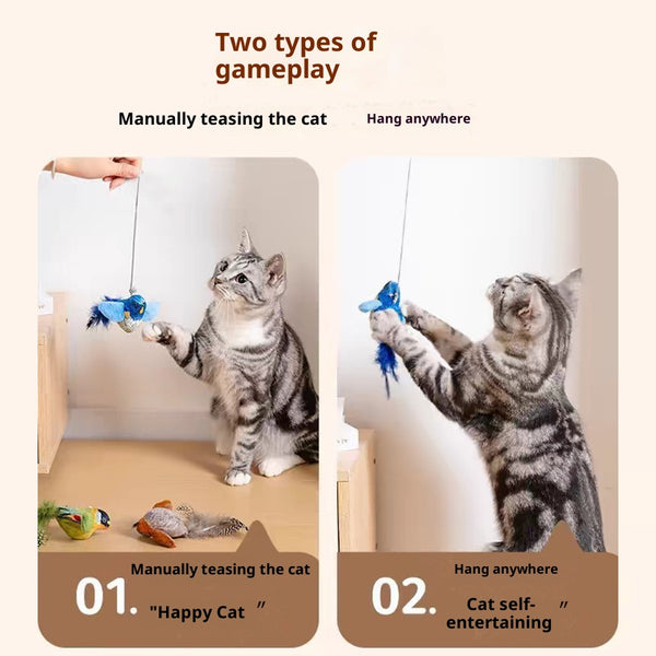 Juguete para Gatos con Sonido de Pájaro Chirriante - Entretenimiento Independiente