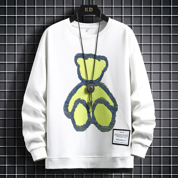 Men's Casual Cartoon Design Sweater - Spring and Autumn
