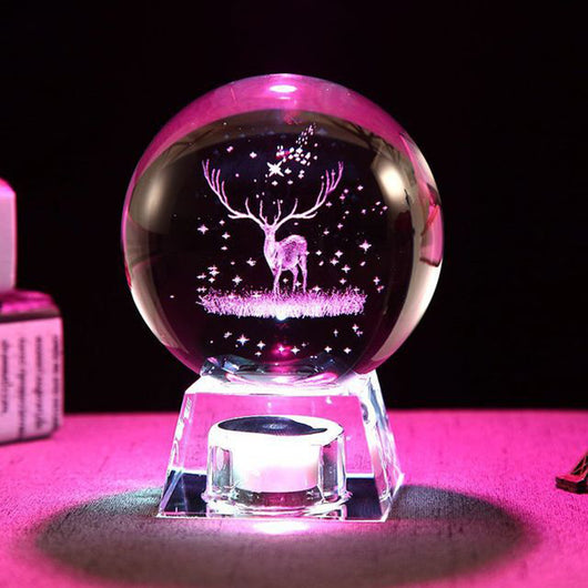 Lámpara Esfera Cristal LED con Música - Galaxia 3D con Energía Solar - Image 14