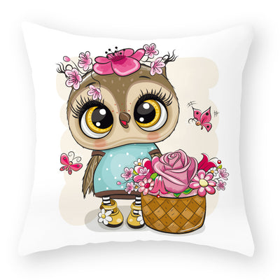 Funda de Almohada Suave con Diseño de Búho Melocotón - Image 32