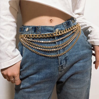 Cadena de Cintura Dorada Multicapa - Accesorios Hip Hop y Punk para Mujer - Image 12