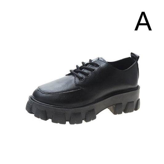 Zapatos Plataforma Estilo Universitario en Cuero Negro - Image 2
