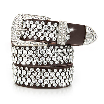 Cinturón de Cuero para Mujer con Incrustaciones de Cristales Brillantes - Image 4