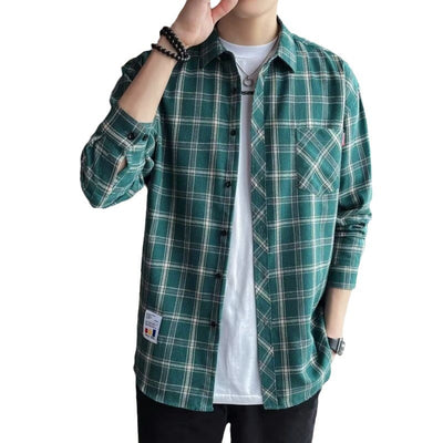 Camisa Casual Cuadros Estilo Hong Kong para Jóvenes - Image 6