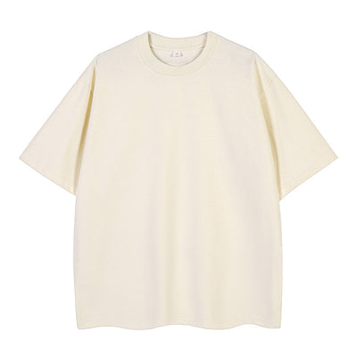 Moss green short-sleeve cotton t-shirt with a crew neck and a relaxed, oversized fit. - Image 5