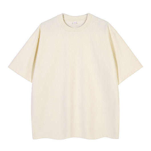 Moss green short-sleeve cotton t-shirt with a crew neck and a relaxed, oversized fit. - Image 5