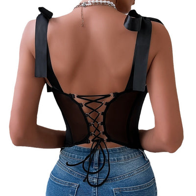Corset Sensual con Tirantes Lentejuelas y Anillo de Acero - Image 5