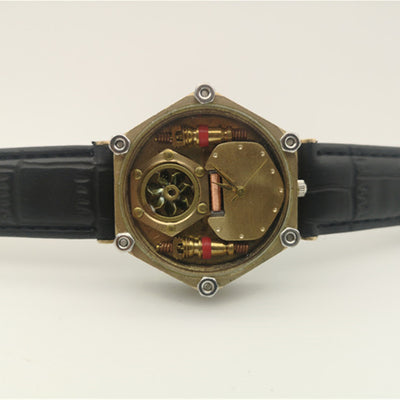 Cinturón Steampunk de Cuero Genuino para Hombre con Reloj de Cobre - Image 17