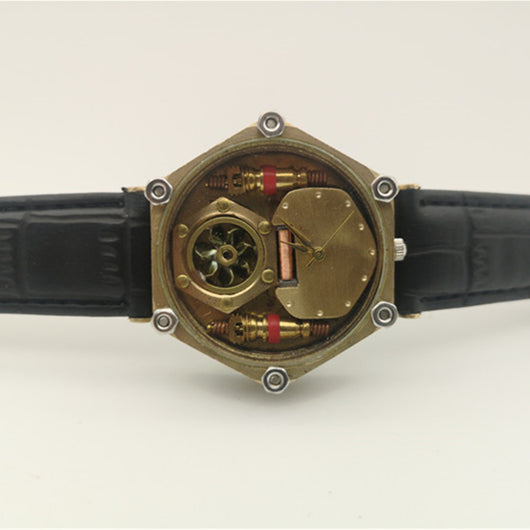 Cinturón Steampunk de Cuero Genuino para Hombre con Reloj de Cobre - Image 17