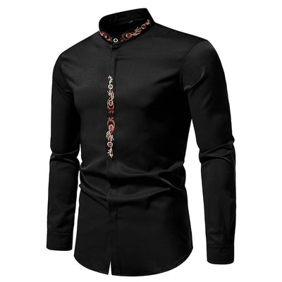 Camisa Casual de Manga Larga con Bordados para Hombre - Image 6