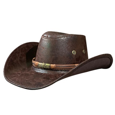Sombrero Vaquero Étnico de Cuero Estilo Retro - Image 5