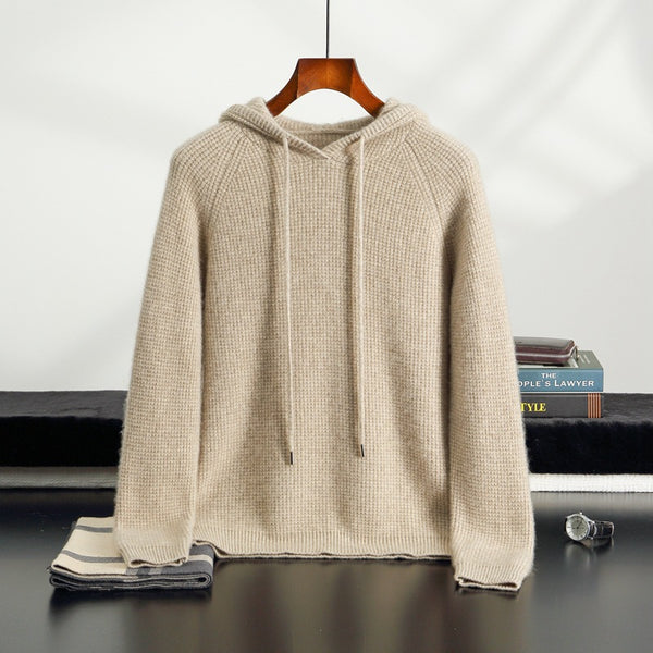Suéter de Cachemira con Capucha para Otoño e Invierno