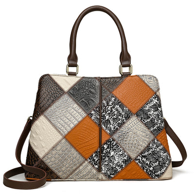 Bolso de Hombro Patchwork con Contraste de Colores - Image 4