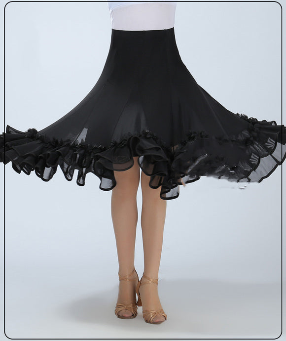Falda de Práctica Latina Mesh Largo Swing - Rendimiento Premium