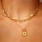 Collar Retro Dorado Redondo de Joyería Pura