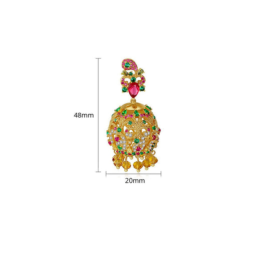 Aretes de Moda con Cristales de Colores Vibrantes - Image 2