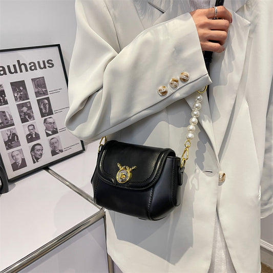 Bolsa Mensajera Pequeña con Textura y Combinación de Colores para Mujer