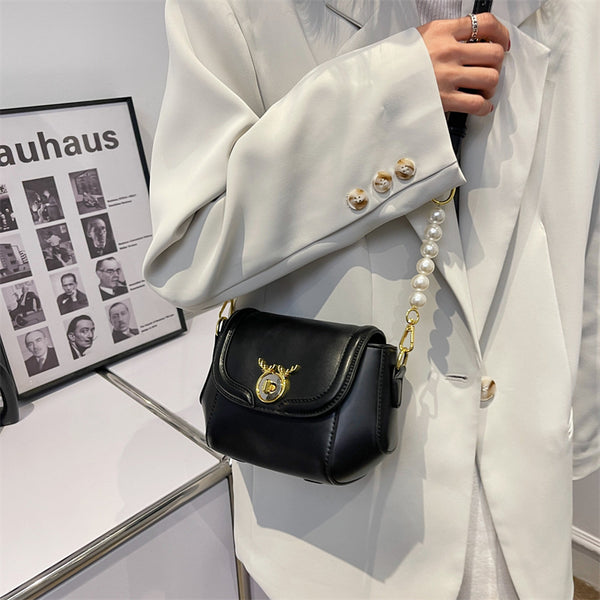 Bolsa Mensajera Pequeña con Textura y Combinación de Colores para Mujer