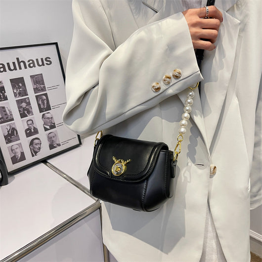 Bolsa Mensajera Pequeña con Textura y Combinación de Colores para Mujer