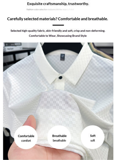 Playera Polo Hombre Jacquard Cuadros Transpirable Verano - Image 18