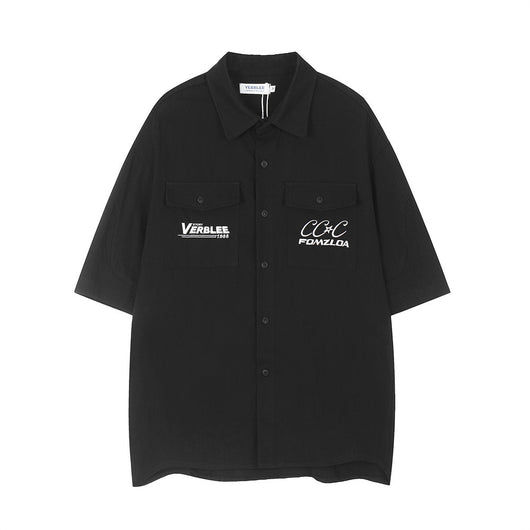 Camisa de Trabajo con Bordado de Letras y Bolsillo - Image 5