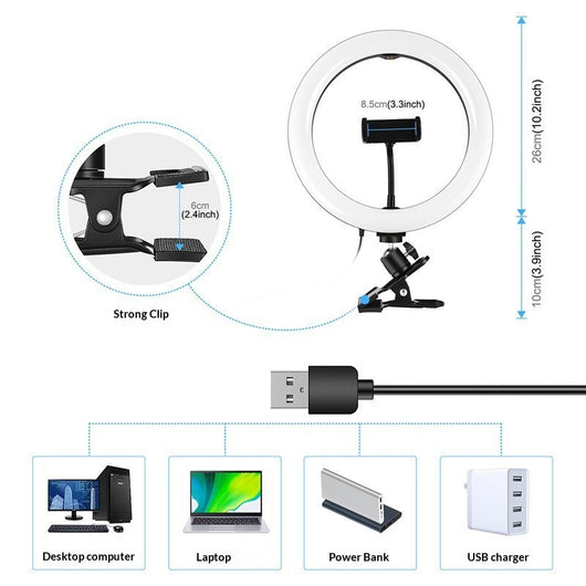 Lámpara de Escritorio LED 26cm con Pinza Ajustable - Image 6