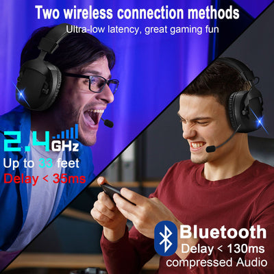 Auriculares Gaming Over-Ear Bluetooth 2.4G con Micrófono Inalámbrico para PS5 y PC - Image 11