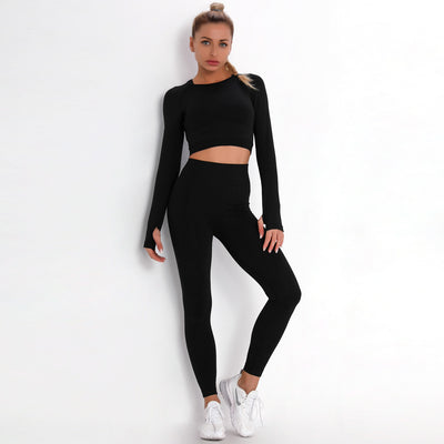 Conjunto Deportivo Ajustado con Estampado Jacquard de Puntos